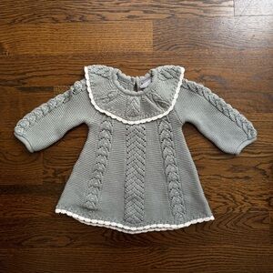Kids Teal Gray Knit Dress